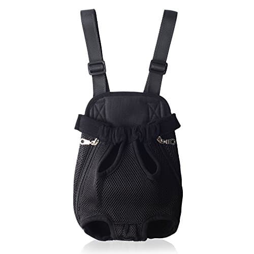 Puppy Dog Cat Nylon Pet Carrier Backpack Front Tote Net Bag (Small, Black)