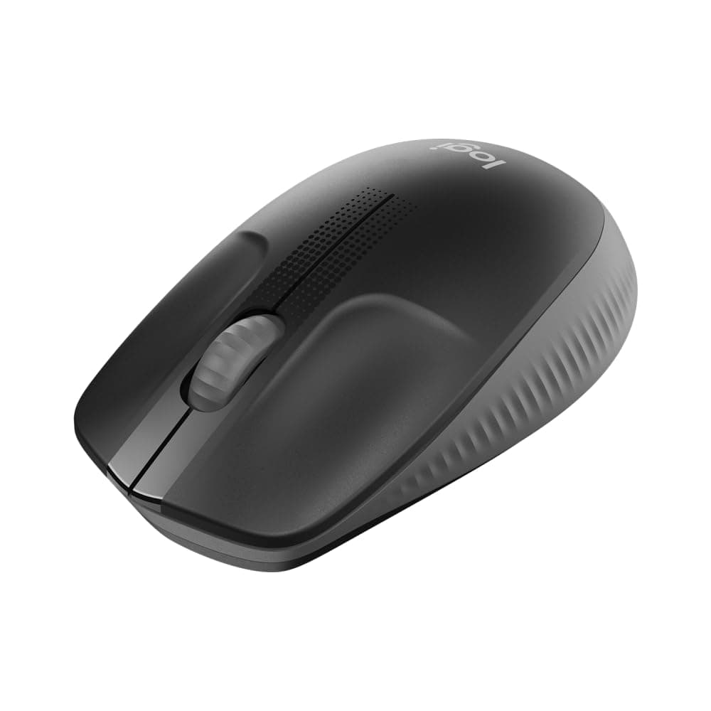 Wireless Mouse M190, Full Size Ambidextrous Curve Design,18-Month Battery with Power Saving Mode,USB Receiver,Precise Cursor Control and Scrolling,Wide Scroll Wheel,Scooped Buttons -Charcoal