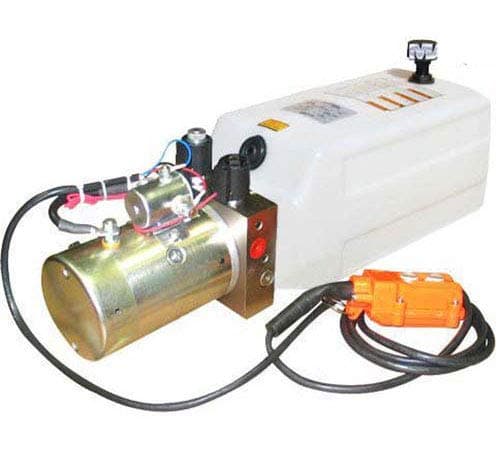 Maxim Hydraulic Power Unit (12V DC, Double Acting): 1.3 GPM Flow, 1 Gallon(4 QT) Poly Tank @2500 PSI #6 SAE Port Size and Solenoid Operated with HPU Dimensions: 16.7" L x 7" W x 8" H