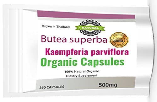 Butea superba & Kaempferia Parviflora Natural Herbal Root Powder 360 Capsules Origin in Thailand
