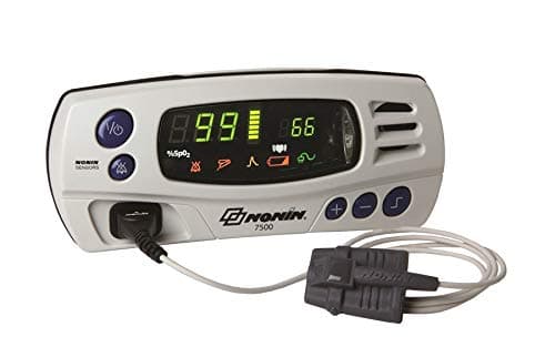 Nonin 7500 - Portable Tabletop Pulse Oximeter with Alarms - Small Soft Sensor 9ft (Finger/Toe Thickness .3 to 0.5 in) 8000SS-3