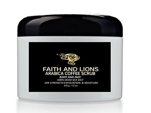 Natural Organic Arabica Coffee Scrub 12 oz. - Best Acne, Anti Cellulite and Stretch Mark treatment, Spider Vein Therapy for Varicose Veins & Eczema.