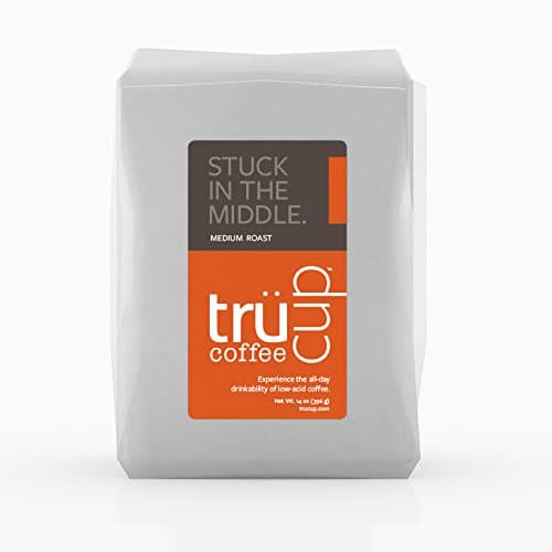 trücup Low Acid Coffee, Whole Bean Coffee Medium Roast 80 Oz, Natural Water&Steam Process (60% Less Acid), Smooth Flavor, Stomach-Friendly Rich in Antioxidants