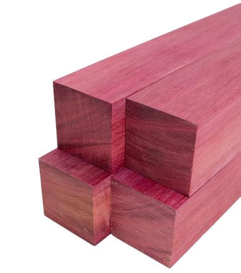 Barrington Hardwoods Purpleheart Lumber Square Turning Blanks - 2" x 2" (4 Pieces) (2" x 2" x 24")