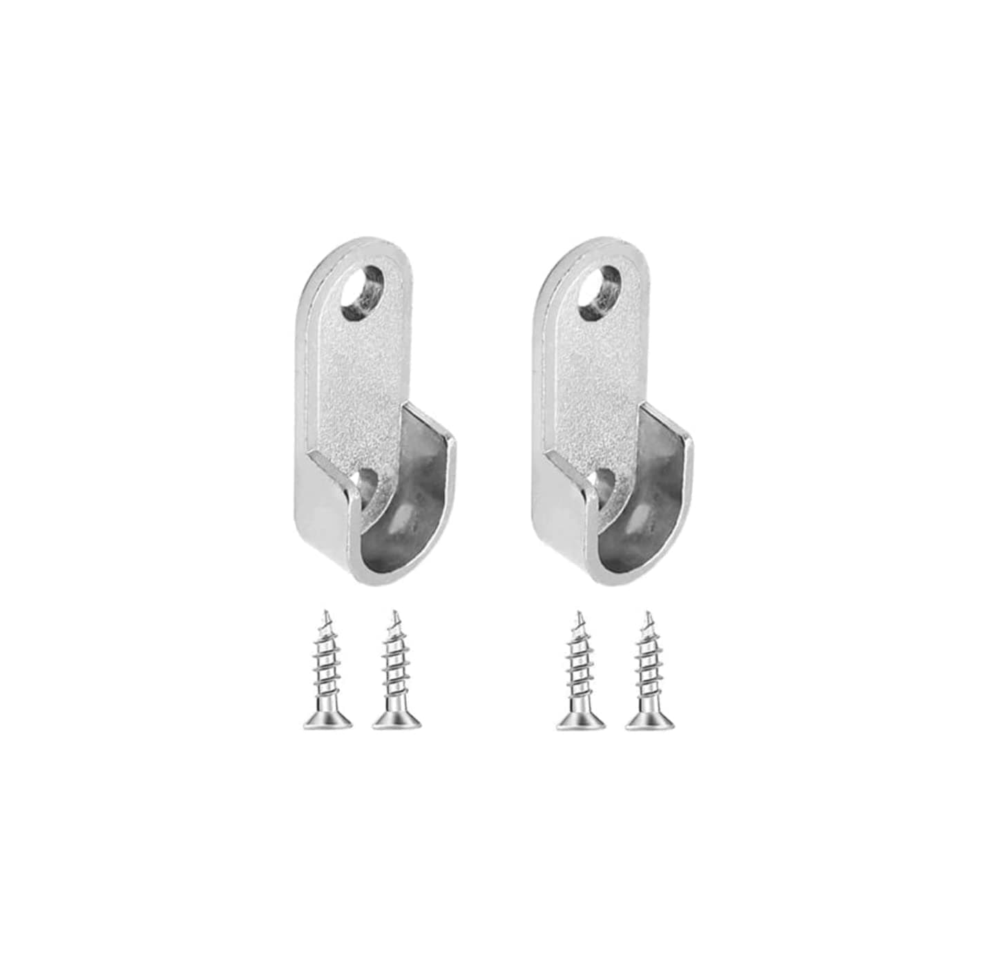 Royal Apex Oval Closet Rod End Flange Bracket Supports Furniture Hardware Accessories Wardrobe Tube Support Bracket with Screws Clothes Hanging Rod Holder (Pack of 2)