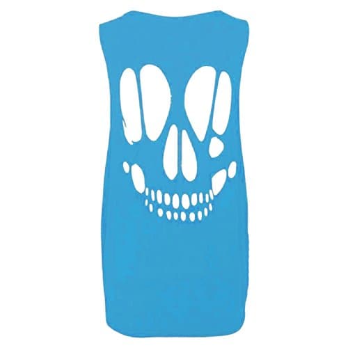 Pure Fashion Womens Ladies Back Cut Out Skull Sleeveless Baggy T Shirt Vest Top Plus Sizes