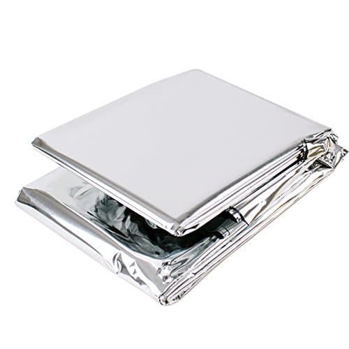 Cambia Emergency Mylar Thermal Blanket (140cm x 210cm) - Waterproof & Windproof Foil Blanket for Outdoor, Survival, Camping, Hiking (50)