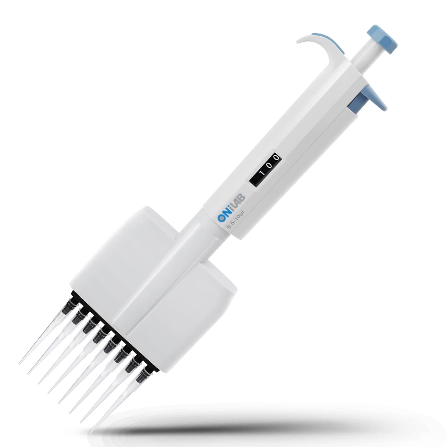 ONiLAB Lab Micropipette, Adjustable Volume 8-Channel Multichannel Pipettors, 0.5-10μl