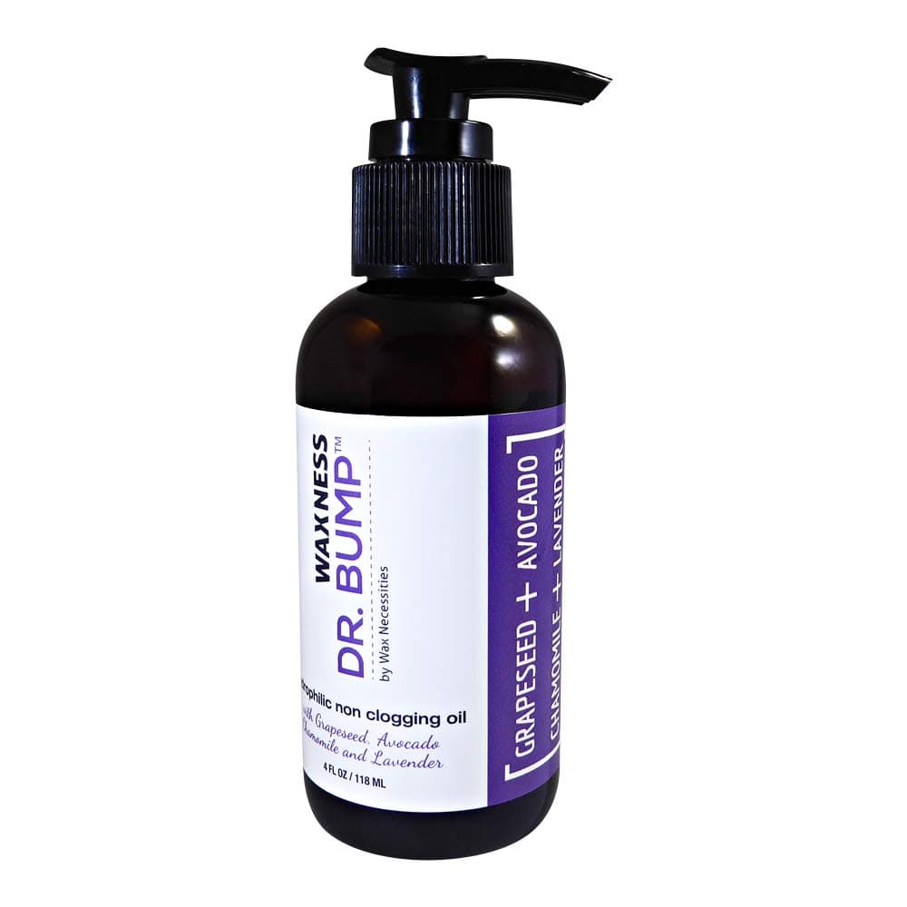 Wax Necessities Waxness Dr. Bump Hydrophilic Concentrated Non-Clogging Oil with Grapeseed, Avocado Chamomile and Lavender 4 Ounces