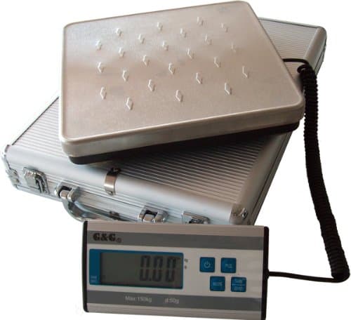 G and G 60 kg, 20 g HCG-1 platform scale, package scale, including an aluminium case, battery operation
