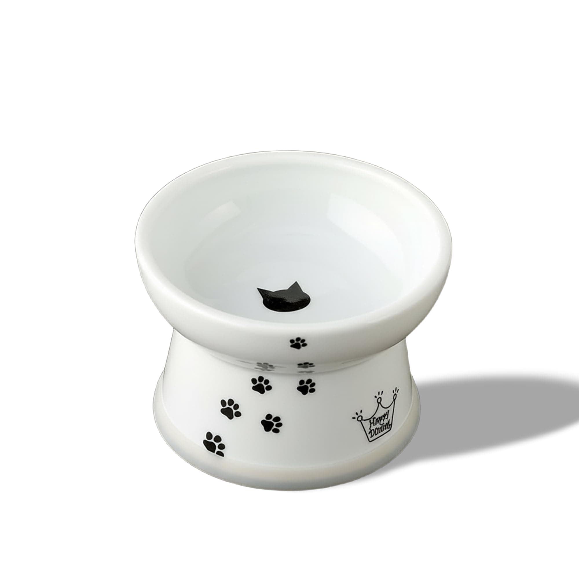 Necoichi Raised Cat Food Bowl – Ceramic Elevated Cat Bowl for Whisker & Neck Fatigue, Dishwasher Microwave Safe – Non-Slip & Anti Vomiting Ergonomic Design (Cats, Regular, 1-Cup Capacity)