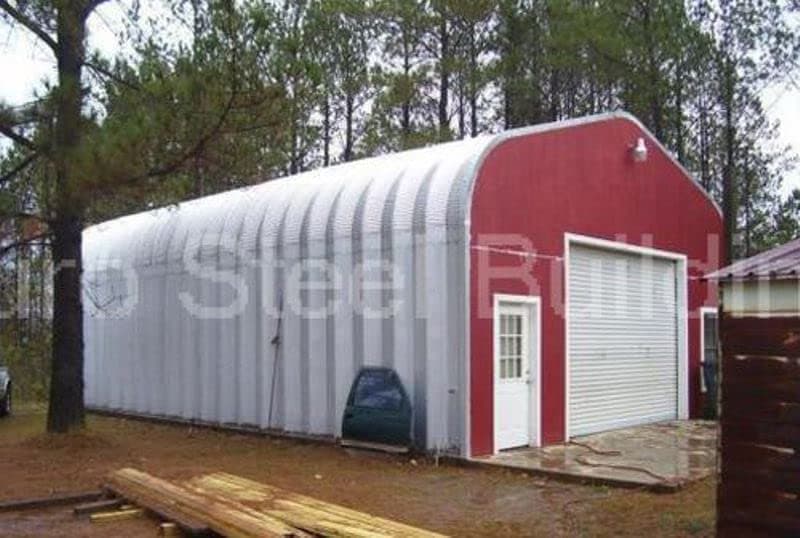 Prefabricated Steel Arch Metal Garage Kit G20x40x12 - Red - 800 sq ft - 20' x 40' x 12' High - Outbuildings