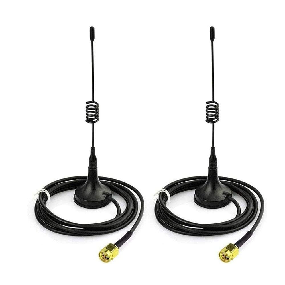 DollaTek 2Pcs 433 MHz Unity Gain Omni, 5.5 Inches Antenna with Magnetic Base and Male SMA Connector Impedance 50 Ohms - 5DBI