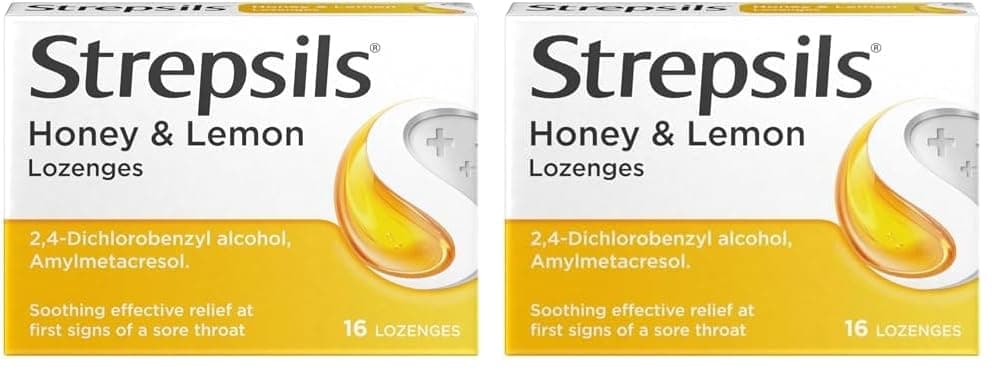 Honey and Lemon Lozenges, 16 Total, Soothing Relief, Sore Throat Relief, Immediate Prevention, Effective Antiseptics, Fast Acting Relief, Up to 2 Hours Relief, Sore Throat, Medication