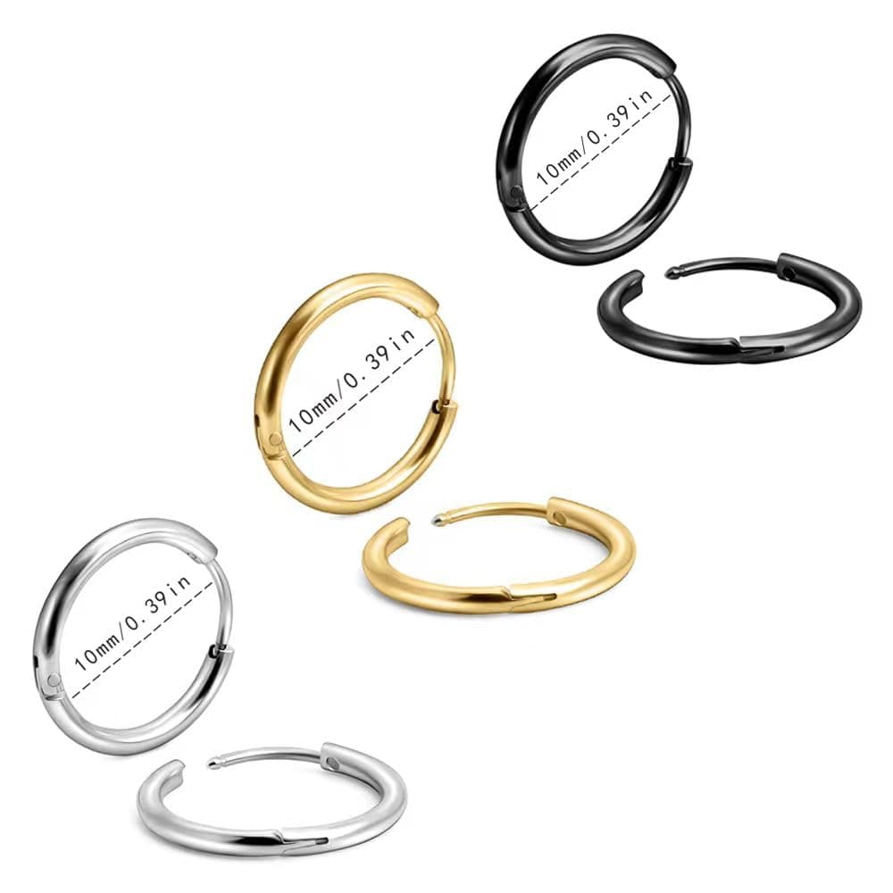 Unisex 18K Real Gold Plating Surgical Steel Sleeper Tiny Hoop Earrings,Nose Ring Septum Ring Helix Ring Daith Ring Lip Ring Nipple Ring Snug Ring Rook Ring Body Piercing Jewelry