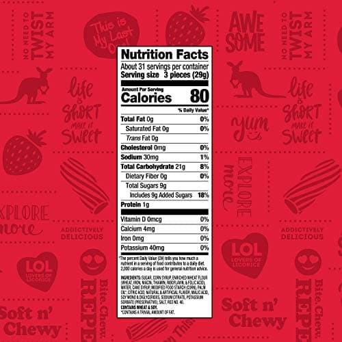 Wiley Wallaby Australian Gourmet Style Red Licorice Candy 32 Oz. 2 LB (Original Version)