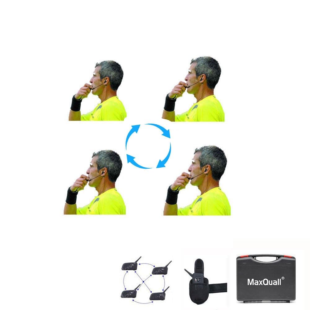 Referee Headset, Referee Communication System 4 V4 Plus Referees Talk same time Soccer Football Volleyball Wireless Headsets