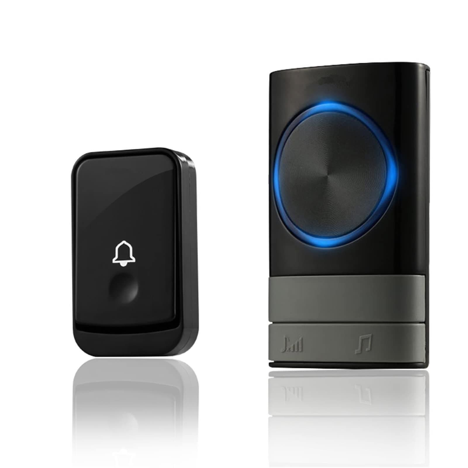 TDOO Wireless Doorbell,Waterproof Door Bell Chime Kit Alarm for Home at 1000 Feet Range Operating with 45 Melodies, 4 Levels Adjustable Volume, 1 Push Button & 1 Receiver, Battery Operated (BLACK-A)