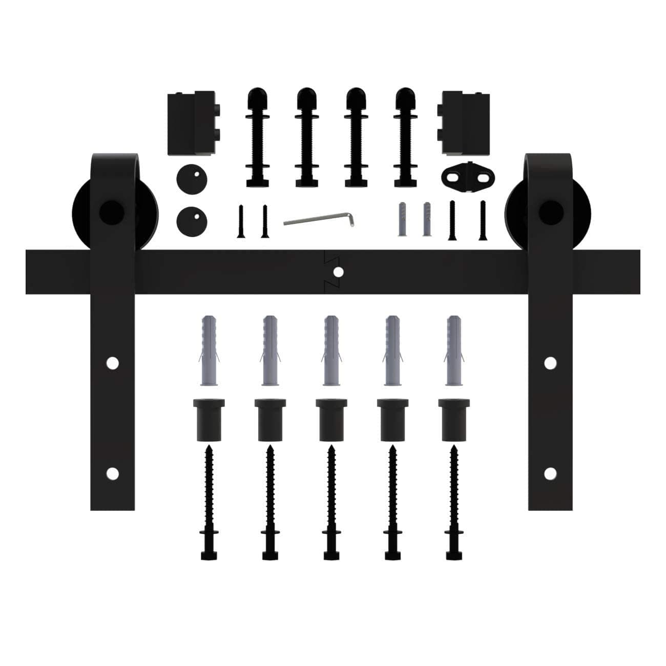 6.6ft Sliding Barn Door Hardware Kit, Antique Style, Sliding Smoothly Quietly, Factory Outlet Upgraded Version Quality Carbon Steel, Fit 36"-40" Wide Door Panel-(J Shape Hanger)