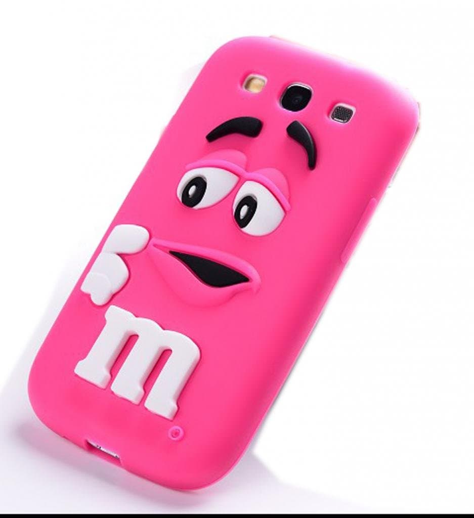 W-RainBow Realistic Fragrance Rainbow Bean Soft Silicone Case Skin For Samsung Galaxy S3 I9300 (Hot Pink)