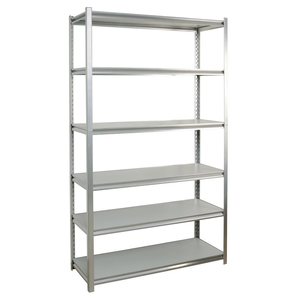 Muscle Rack UR4818HPSILVL6 Boltless Storage Rack with 6 Shelves, 3000 lb. Capacity, 48" Width x 84" Height x 18" Depth, Silver/Grey