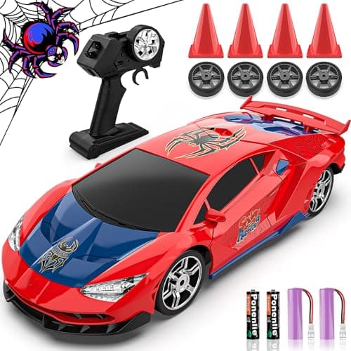 Generic 1:24 Scale 4WD RC Car, 15KM/H High Speed with LED Lights and Drifting Tire, Boys (Kids) RC Car Toy, Remote Control, Rechargeable Battery