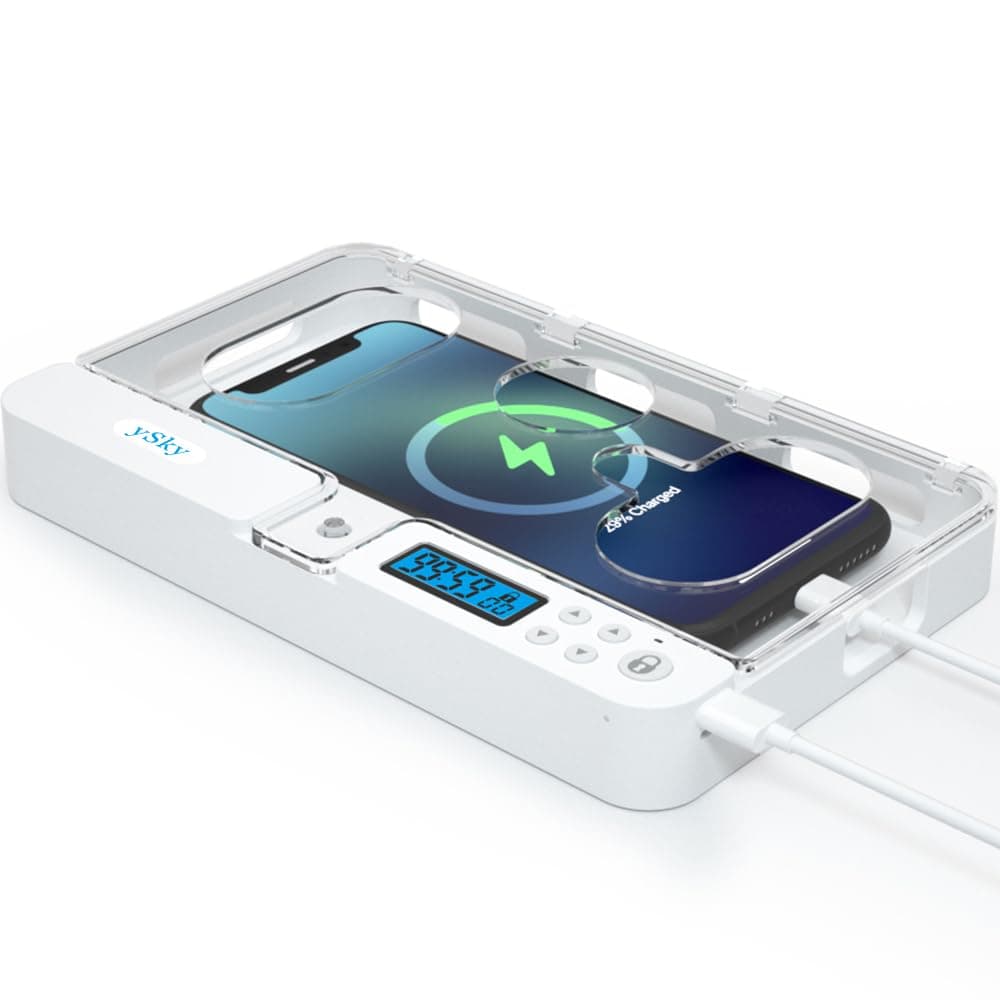 ySky Portable Smartphone Auto Phone Timer Lock Box for iPhone and Android Phones Self Control Timer Locker for Kids, Students, Adults, Focusing, Prevents Excessive Gaming, Prevents Cell Phone