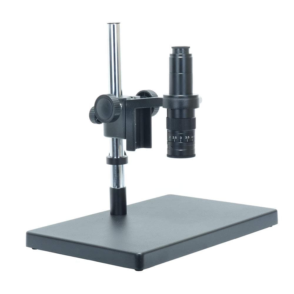 HAYEAR Metal Boom Stereo Microscope Camera Table Stand Holder 50mm Ring +180X Zoom C-Mount Lens (180X Zoom Lens)