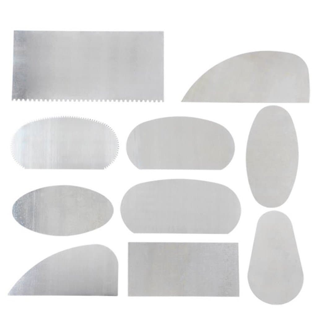 Ronri 10PCS Pottery Clay Steel Scraper for Polymer Steel Cutter, Ceramic Serrated Tools