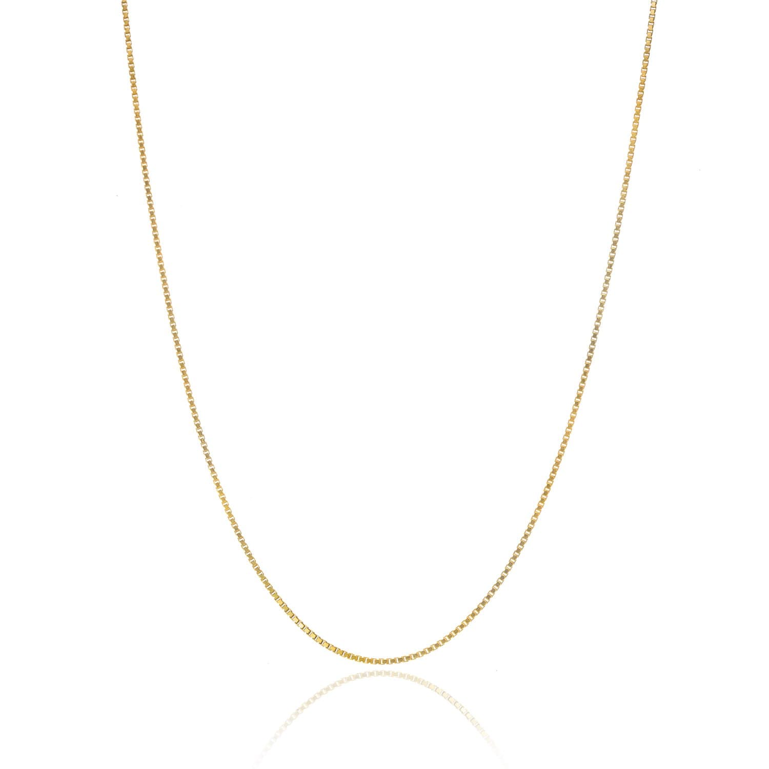 Bling For Your BuckWomen's 18K Gold Over Sterling Silver Thin Italian Box Chain Necklace