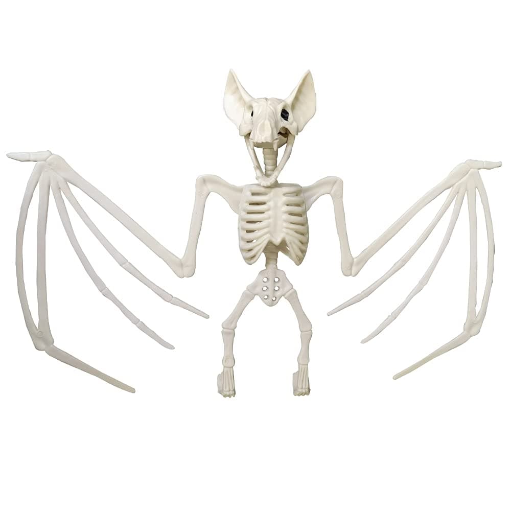 Halloween Animal Skeleton,Horrible Bat Skeleton Simulation Bat Model Vivid Bat Bone Movable Jaws for Halloween Decoration (1 Pack)