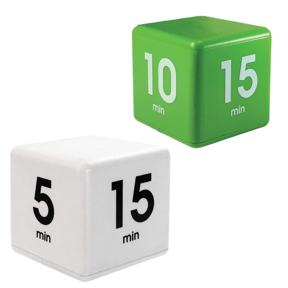 Datexx The Miracle TimeCube Timer Learning Combo for Teachers, Parents, Homeschoolers and Kids - White and Green