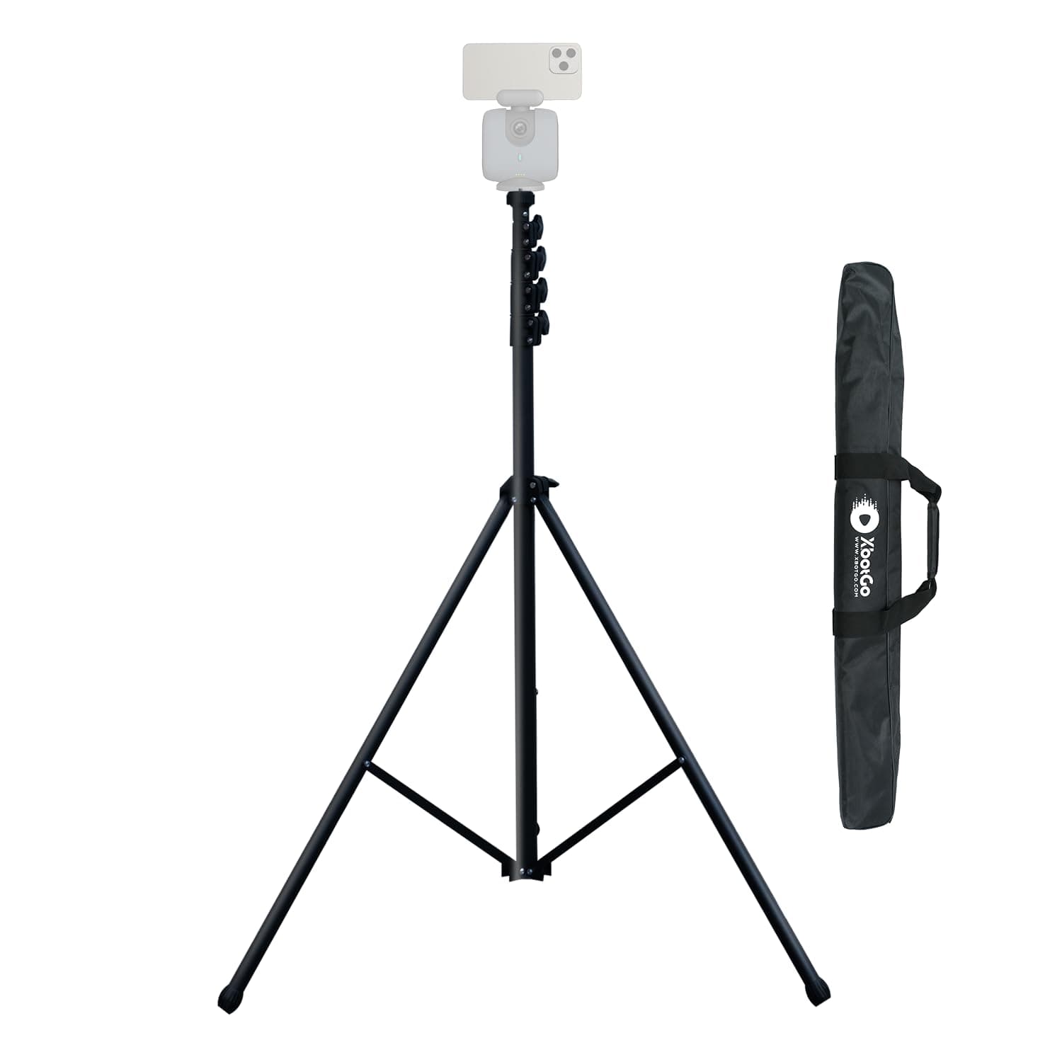 XbotGo Update T4 Tripod for Soccer/Basketball Games Recording: Up to 13 Feet, Extra Quick-Release Mount, Storage Bag, Non-Slip Feet, Wind Resistant, 1/4” Screw Compatible with Most DSLR Cameras