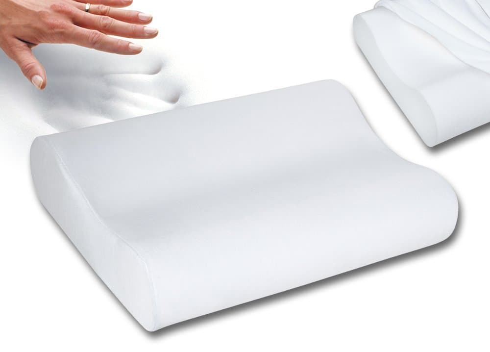 Qualimate Memory Foam Contour Cervical Ortho Pillow for Spondylitis Neck Pain ( Standard , White)