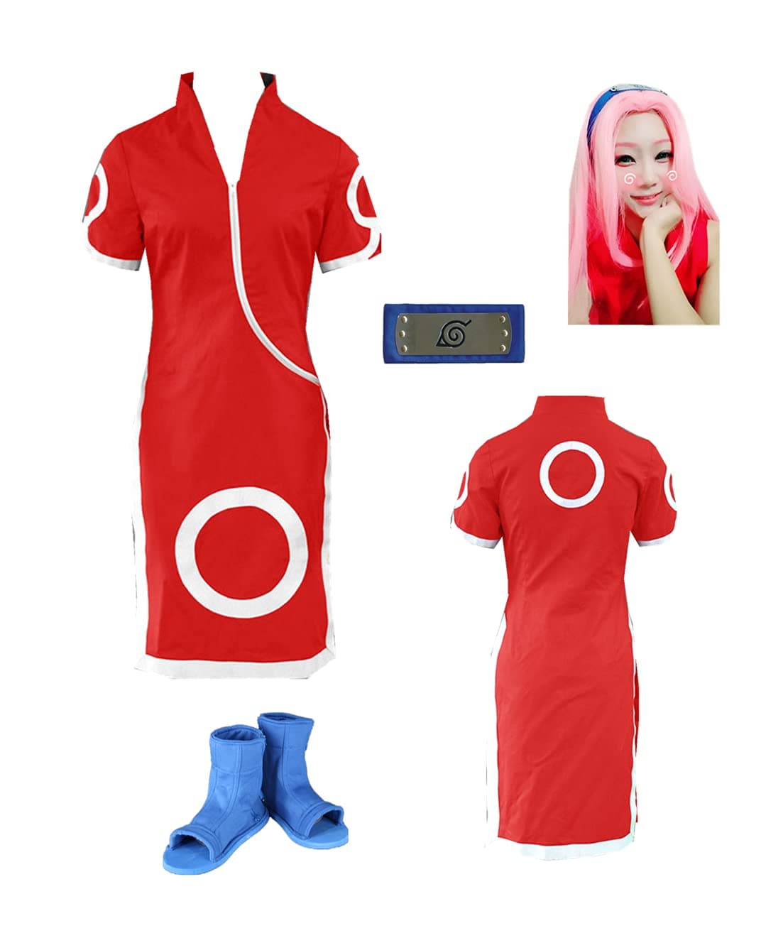 YOUYI US Size Women's Cosplay Costume Red cheongsam suit