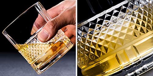 Cristalleria Italiana Brillante Double Old Fashioned Crystal Whiskey Glass, Set of 6,340 ml,Italy Made