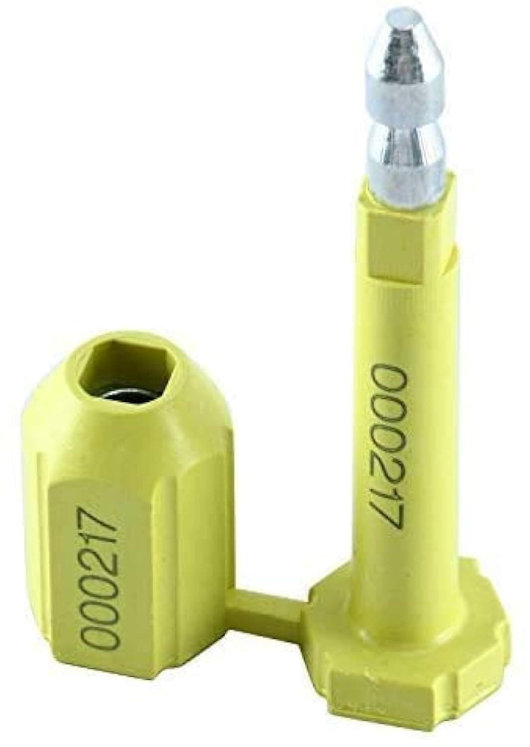Amarine Made Bolt Seals (100PCS) Shipping Seal with Print Progressive Serial Numbering, Disposable One-Time Use Barrier Seals for Cargo Containers, Truck Trailers, Cargo Shipping Containers (Yellow)