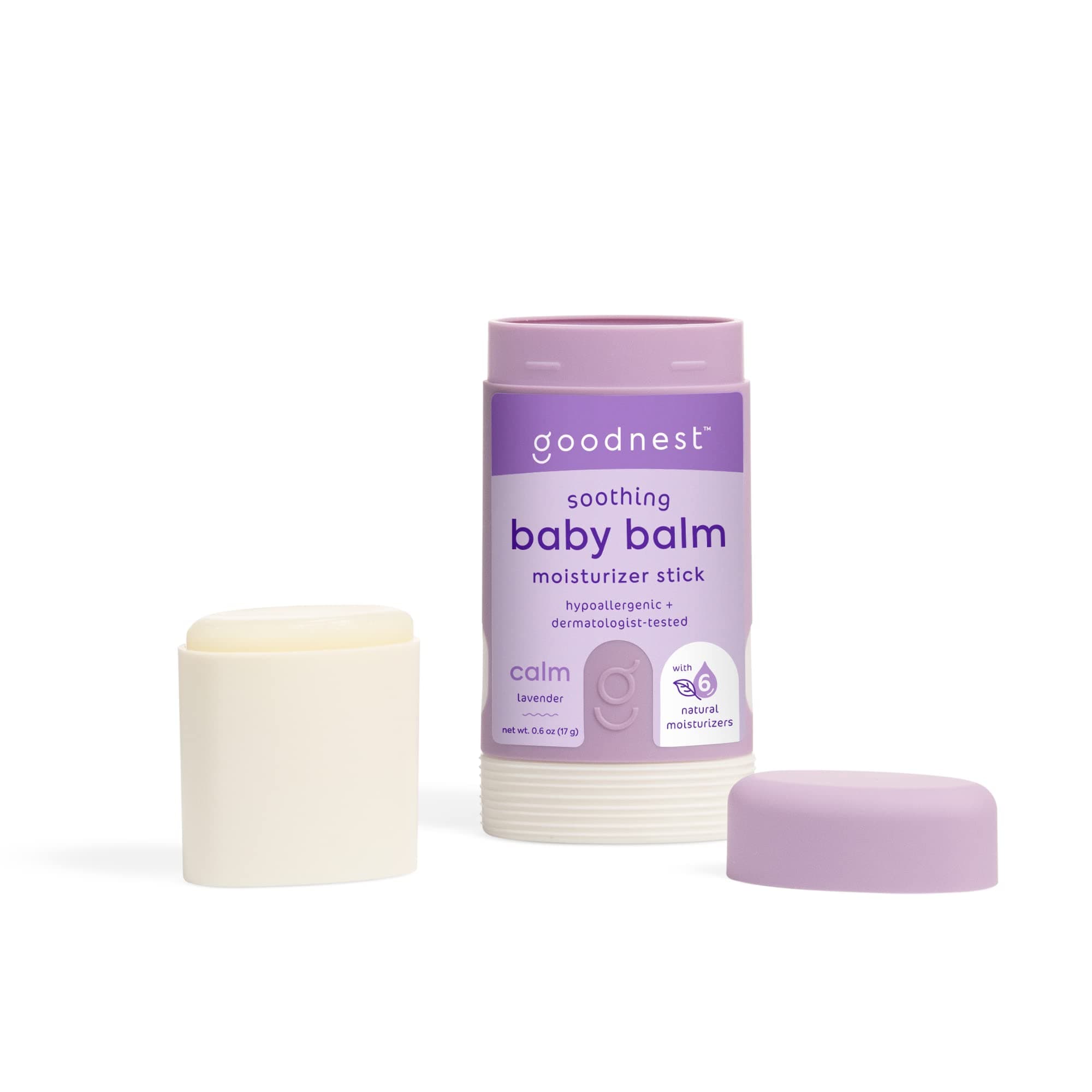 Baby & Toddler Travel Balm Stick - Lavender, 6 Natural Moisturizers, Travel Balm, Organic Baby Balm, Hypoallergenic, Refillable Silicone Case for Dry & Sensitive Baby Skin