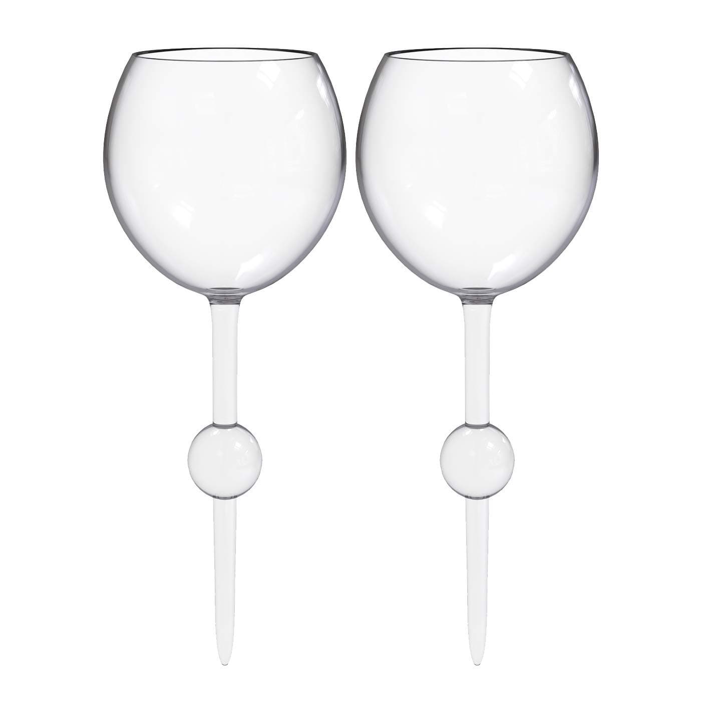 The Beach Glass Acrylic Classic Break-Resistent Seamless Floating Acrylic Wine Glass for Pool, Beach, Park 12-ounce (Crystal Clear, 2 pack)