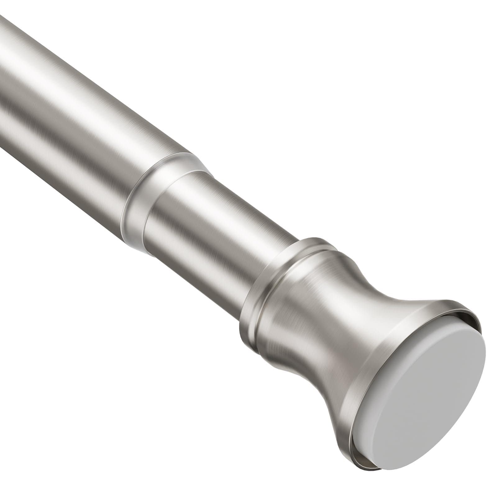Spring Tension Shower Curtain Rod, 54-90 Inches Rust-Resistance Tension Curtain Rod Bathroom Rod, Adjustable Shower Curtain Rod No Drill, Nickel