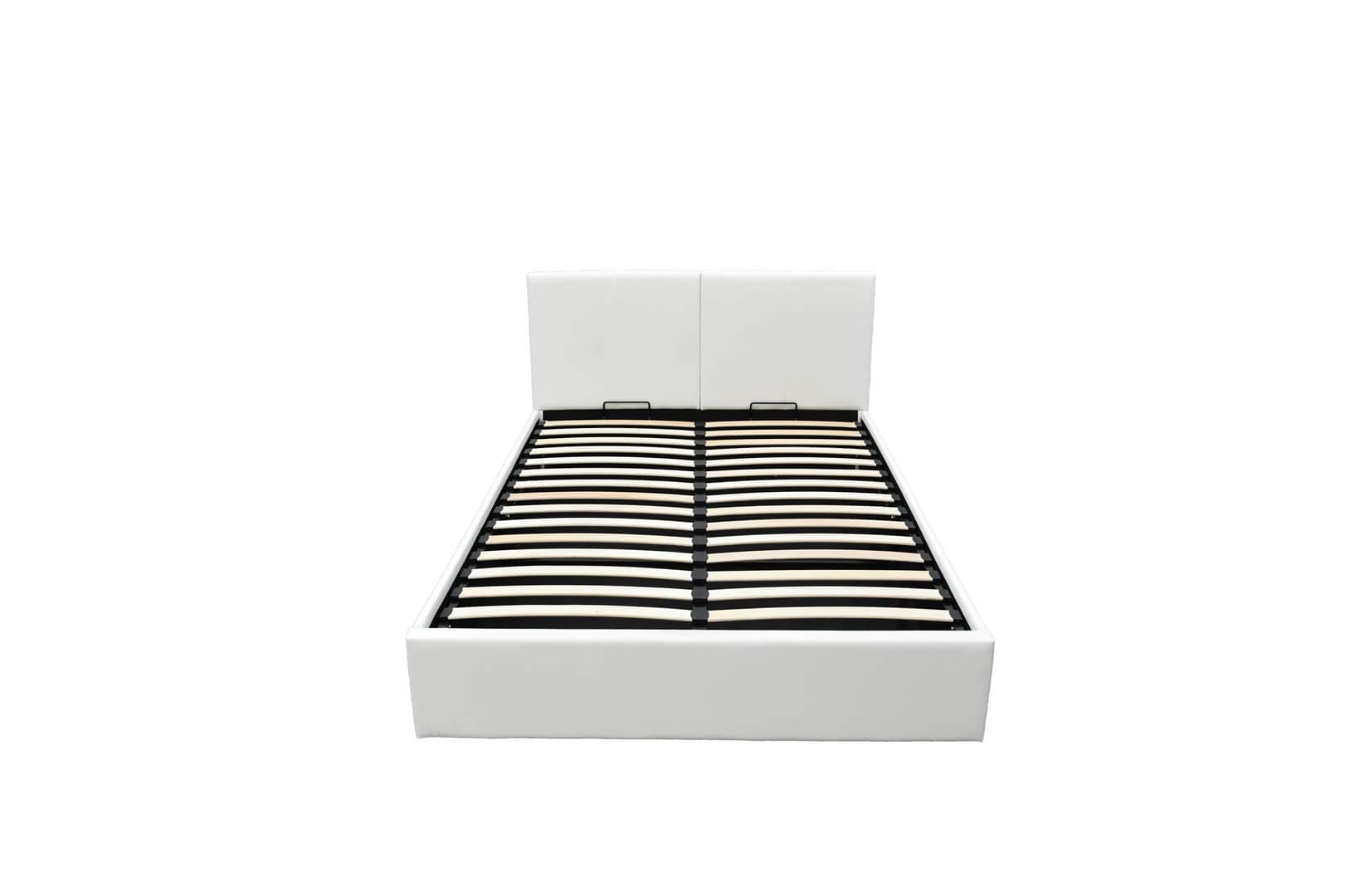 Luna Ottoman Bed Frame | White | 160x200 | 800Liter Storage Space | Detachable Headboard