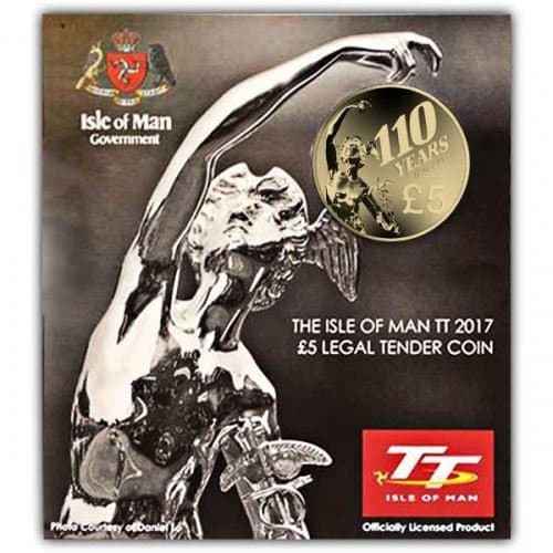 Isle of Man 2017 TT Races Senior Trophy £5 Alpaca Coin in a Card