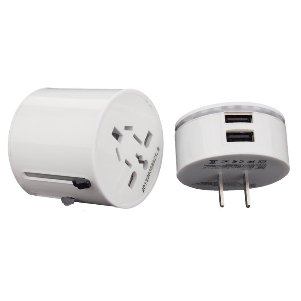 Sophia Global Compact Universal All-in-One International Double USB Travel Power Adapter Plug. Euro: Germany Greece Hungary India Iran Israel