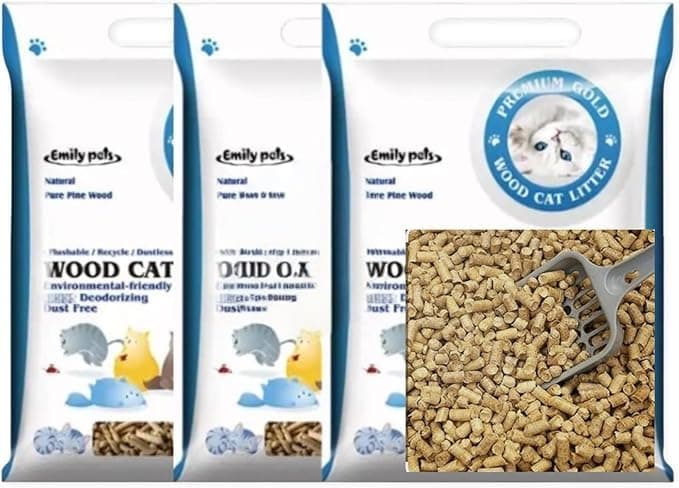 – Pine Wood Cat Litter for Cats and Rabbits, Natural Material, 30 L