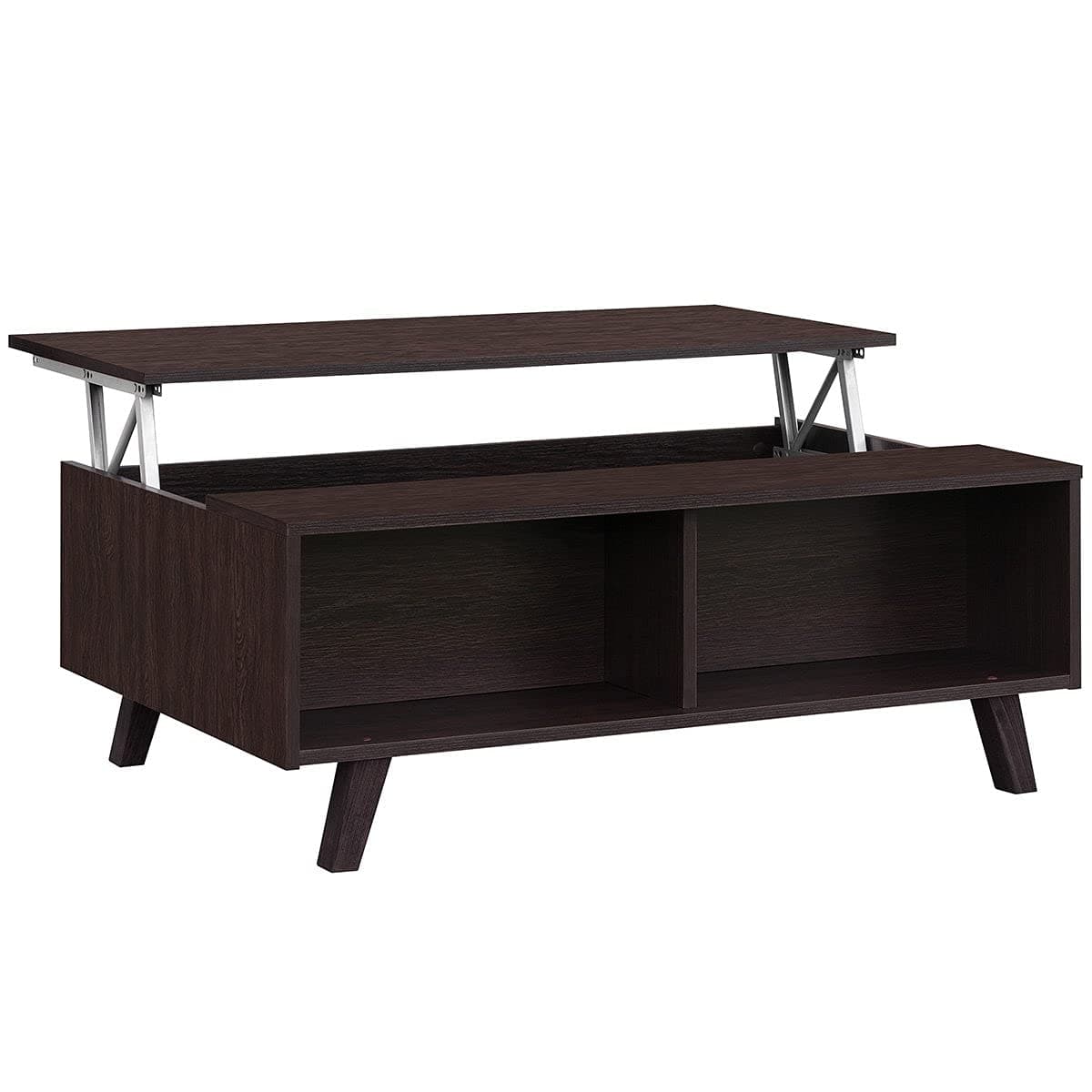 COMIFORT Extendible Coffee Table with Lift Top - Multifunctional Living Room Table with Plenty of Storage and Bookshelf, Modern, Very Durable, Nordic Colour, 100% natural beech legs