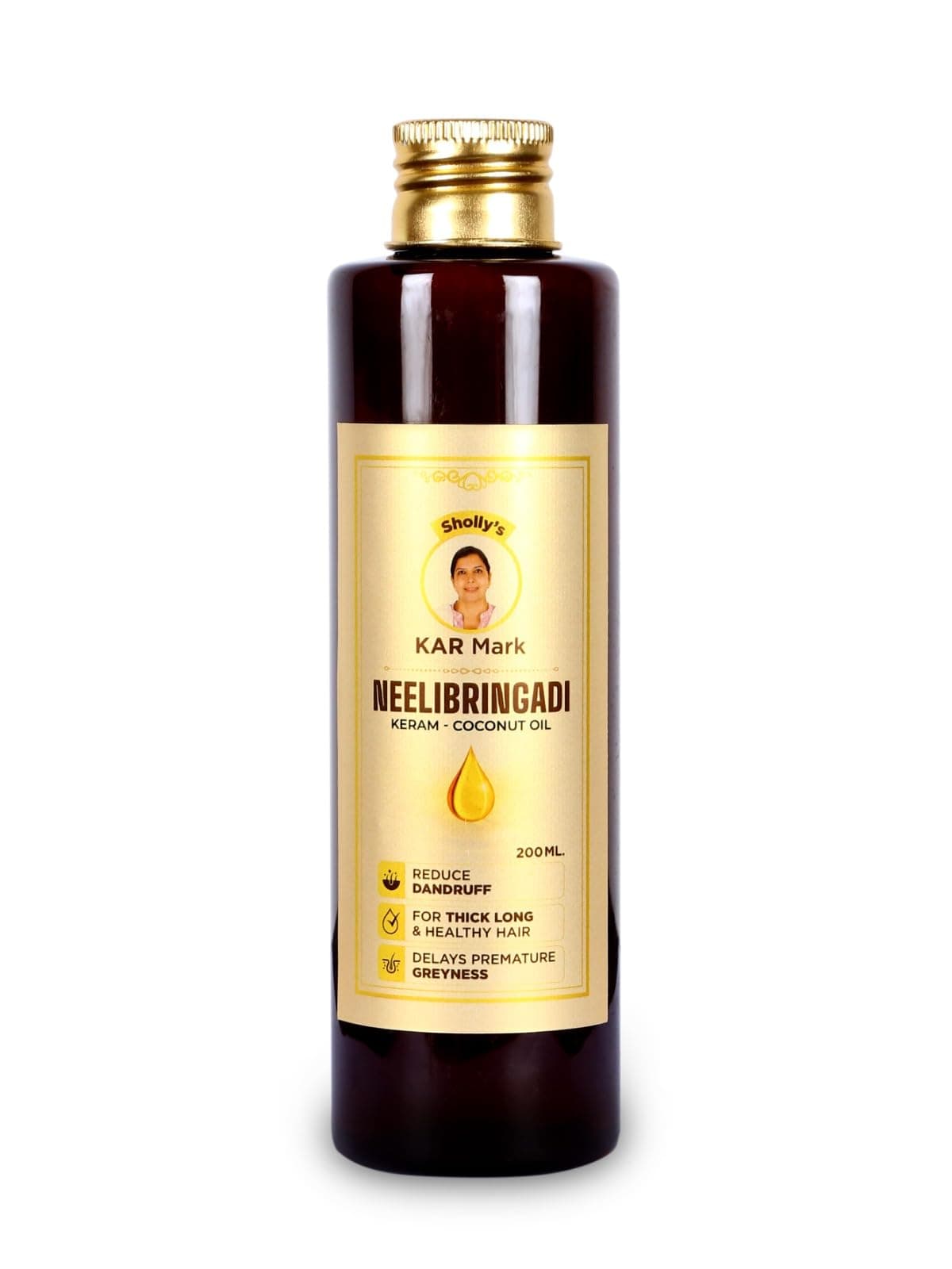 Sholly's KAR Mark Neelibringadi Keram | Daily Hair Oil With Bringaraj, Neeli, Karnasphota And Amla | Coconut Oil Base | 200 Ml