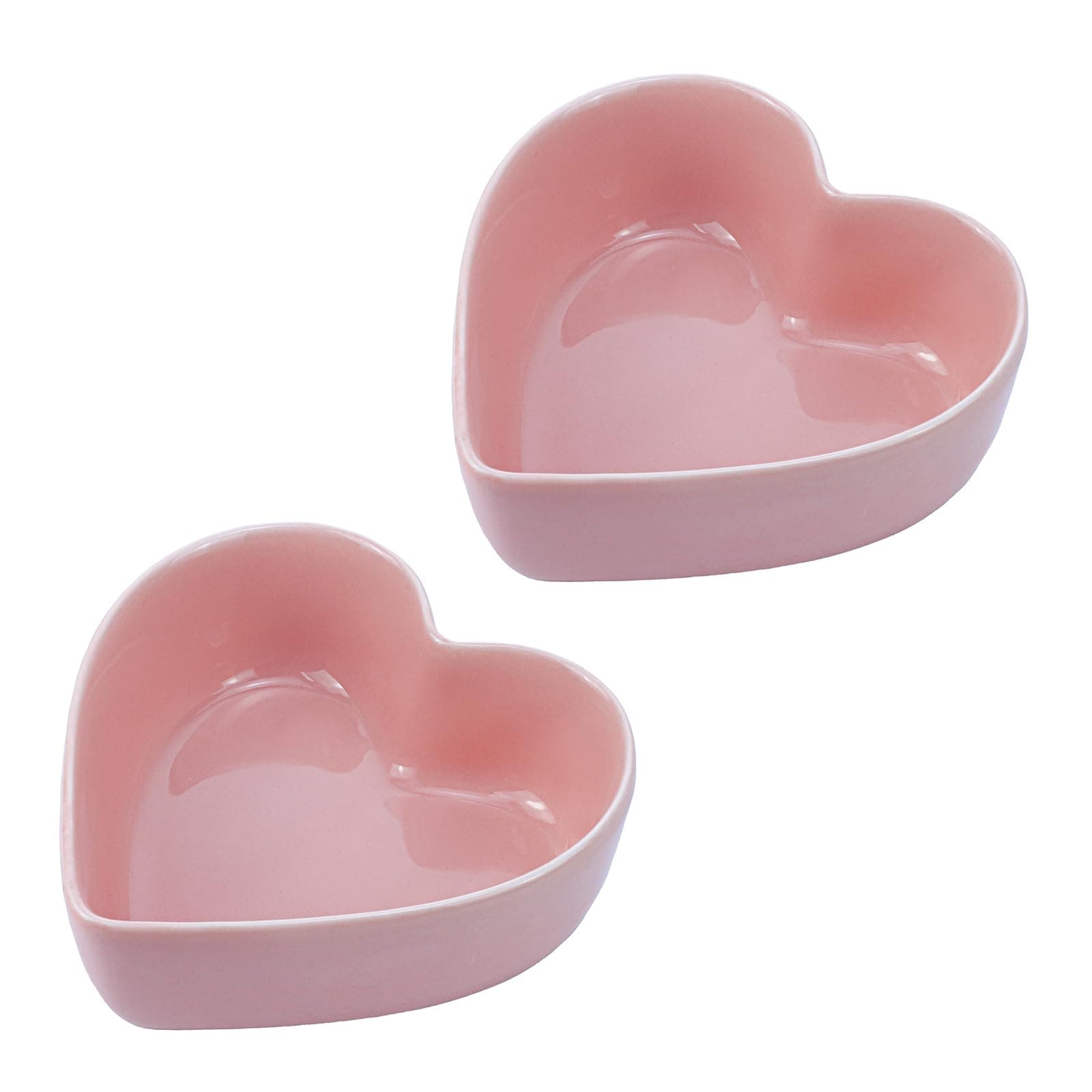 Wait Fly 2pcs Heart-Shaped Bowls for Salad Soup Snack Dessert Household Cooking Bowls for Home Kitchen, Pink