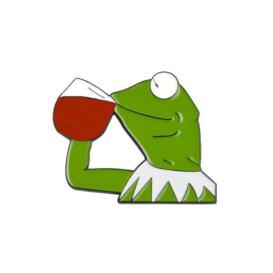 Naviglio Kermit The Frog Sipping Tea Meme Enamel Lapel Pin
