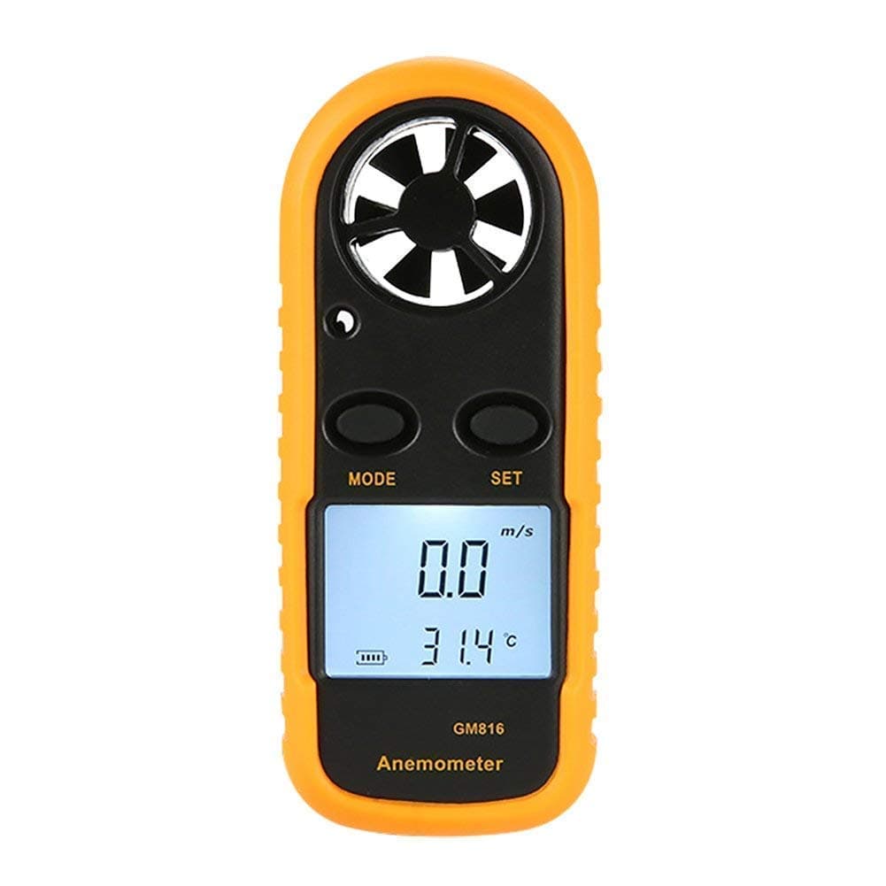 Anemometer, Digital LCD Wind Speed Meter Gauge Air Flow Velocity Thermometer Measuring Device with Backlight for Windsurfing, Sailing, Surfing Fishing Etc.(Multicolor)
