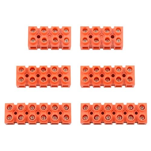 XINGYHENG 6Pcs 4/5/6 Position Double Row Screw Terminal Block, 600V 36A, Red, PC Resin & Brass, Flame Retardant